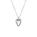Hot Diamond Sterling Silver Diamond Open Heart Pendant