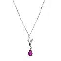 9ct White Gold Diamond and Ruby Pendant
