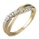 9ct Gold Half Carat Diamond Set Twist Ring