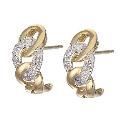 9ct Gold Rhodium and Diamond Hoop Earrings