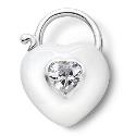 Love Stories Jazz Silver Enamel Cubic Zirconia Heart Charm