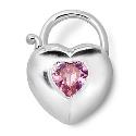 Love Stories Silver Pink Cubic Zirconia Heart Charm