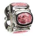 Chamilia - sterling silver and pink cubic zirconia oval bead