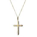 9ct Yellow Gold and Silver Cross 16"