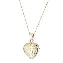 9ct Yellow Gold and Silver Flower Heart Locket 15mm