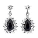 9ct White Gold Cubic Zirconia Sapphire Earrings