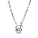 Love Stories Lace Heart Charm Necklace 20"