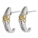 Duet Silver and 9ct Yellow Gold Wedding Earrings