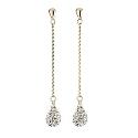 9ct Yellow Gold Crystal Bomb Drop Earrings