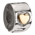 Chamilia - sterling silver 14ct gold heart lock