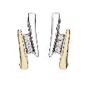 9ct Yellow Gold and Silver Earrings