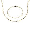 9ct Two Colour Gold Herringbone Necklace
