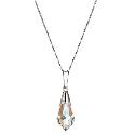 9ct White Gold Crystal Drop Pendant