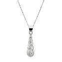 9ct White Gold Moon Crystal Pendant