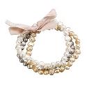 Cultured Freshwater Pearl Three Colour Bracelet