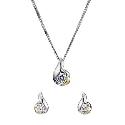 9ct Yellow Gold & Silver Cubic Zirconia Gift Set