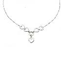 9ct White Gold Heart Necklace