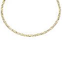 9ct Yellow Valentina Gold Anchor Figaro Necklace 18"