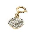 9ct Yellow Gold Crystal Heart Charm