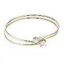 9ct Double Round Yellow Gold Cubic Zirconia Bangle