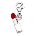Sterling Silver and Enamel Red Lipstick Charm