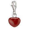 Sterling Silver and Enamel Red Heart Charm