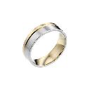 9ct Yellow Gold Two Tone Wedding Ring 6mm