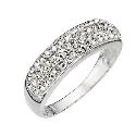 Sterling Silver Crystal Set Ring - Size N