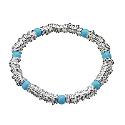 Sterling Silver and Simulated Turquoise Sweetie Bracelet
