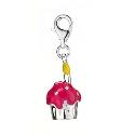 Sterling Silver and Enamel Cupcake Charm
