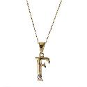 9ct Yellow Gold Letter Pendant F