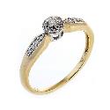 9ct Two Colour Gold Diamond Solitaire Ring