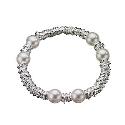 Sterling Silver and Simulated Pearl Sweetie Bracelet