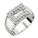 Giles Deacon Sterling Silver Locked Ring - P