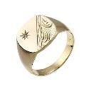 9ct Yellow Gold Engraved Pattern Ring