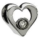 Chamilia - sterling silver cubic zirconia heart bead