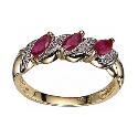 9ct Yellow Gold Ruby And Diamond Ring