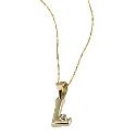 9ct Gold Cubic Zirconia Set Letter L Pendant with 16" Chain