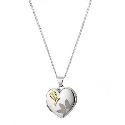 9ct Yellow Gold and Silver Floral Locket