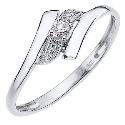 9ct White Gold Cubic Zirconia Wave Ring