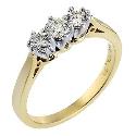 18ct Gold Half Carat Diamond Trilogy Ring