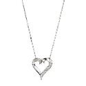 Sterling Silver Cubic Zirconia Pave Set Heart Pendant