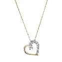 9ct Yellow Gold and Cubic Zirconia Love Heart Pendant