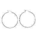 9ct White Gold Creole Earrings 40mm