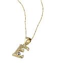 9ct Gold Cubic Zirconia Set Letter E Pendant with 16" Chain