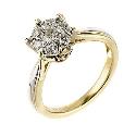 9ct Two Colour Gold Diamond Cluster Ring
