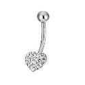 9ct White Gold Crystal Belly Bar
