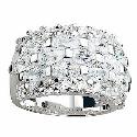 Chunky Sterling Silver Cubic Zirconia Ring - Small