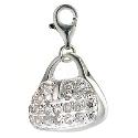 Sterling Silver Cubic Zirconia Bag Charm