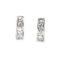 Silver Cubic Zirconia Curved Earrings